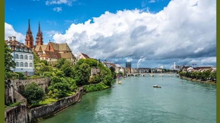THE RIVER RHINE BASEL CH - Medieval & Architecture Background ...