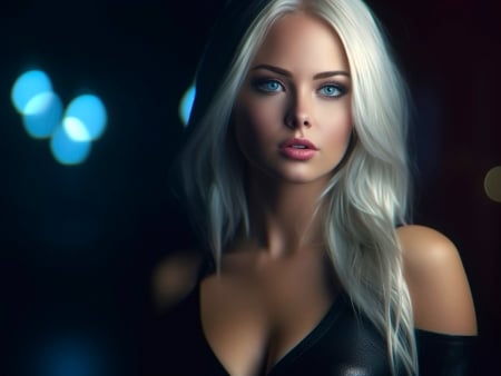 :) - black, neuroset, model, woman, girl, blonde, face