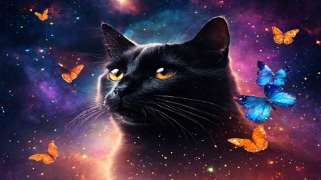 The Nebula Cat's Wallpaper Collection - cats, nebula, animals, ai
