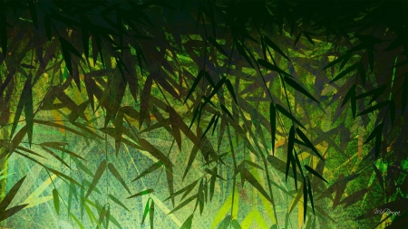 Bamboo forest - art, bamboo, exotic, fantasy, forest, green, leaf, texture, vector