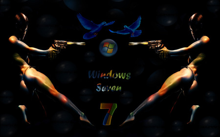 shot woman windows seven - shot, woman, gun, piegon, windows seven