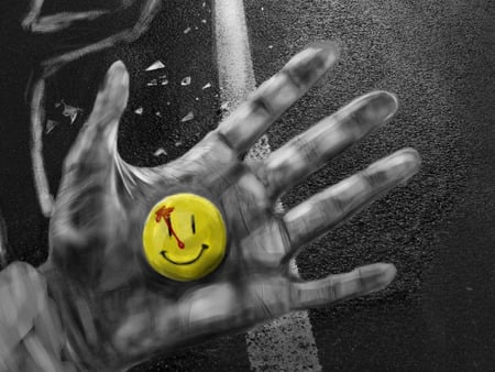 WATCHMEN - hurt, movie, watchmen, yellow, smiley