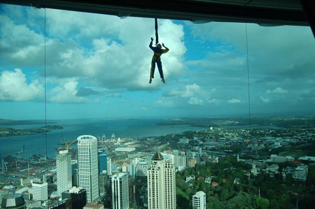 Sky jumping! - sky tower, new zealand, base jumping, bungee