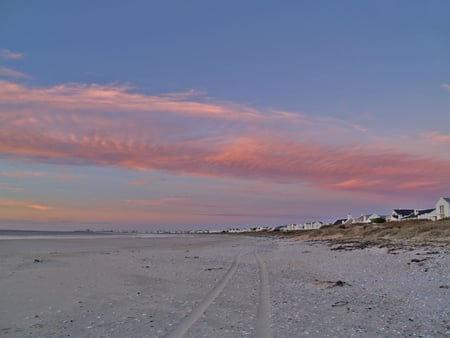 Dawn - pink cloud, beach, dawn, west coast, south africa