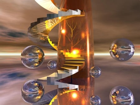 spooky staircase - 3d and cg, abstract