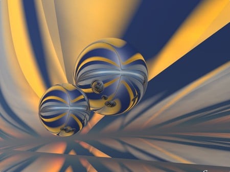 Maize & Blue - yellow, 3d and cg, abstract, blue