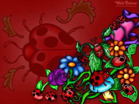 ladybugs - lady, bugs, wallpaper