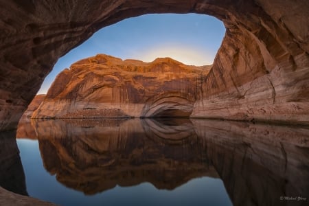 Reflective Cavern - canyons, caverns, nature, landscape, reflective, lakes