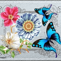 FLOWERS AND BUTTERFLIES