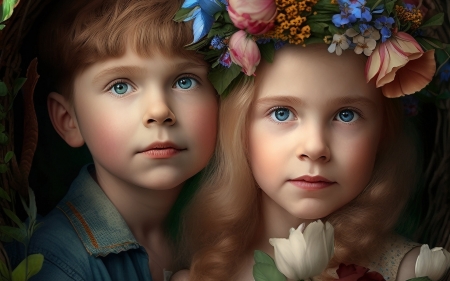 â¦ - artwork, boy, children, girl
