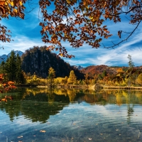 Lake Almsee at fall, Austria