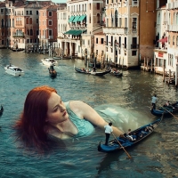 Giant mermaid in Venice