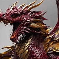 Maroon And Gold Dragon