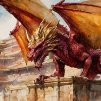 Maroon And Gold Dragon