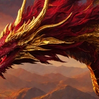 Maroon And Gold Dragon