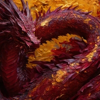 Maroon And Gold Dragon