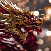 Maroon And Gold Dragon