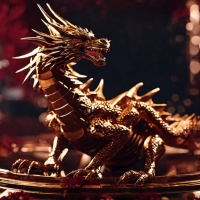 Maroon And Gold Dragon