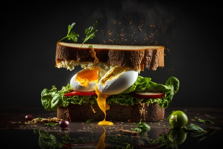 Sandwich with egg - dinner, egg, healthy, vegetables