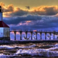 Lighthouses at St. Joseph, Lake Michigan