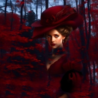 Millinery In Deep Red