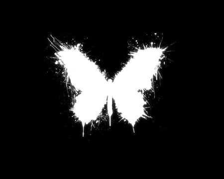 Butterfly - minimalism, one, black, fantasy, white, butterfly, insect, art