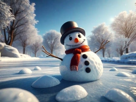 Snowman - evad, hoember, fak, erdo, teli taj, havas, december, ho, szep, unnep, havas taj