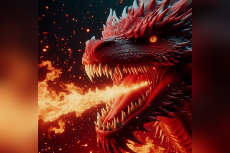 Red dragon - Red, dragon, cool, fire