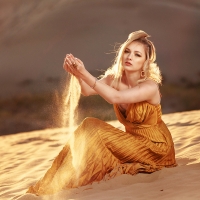 Blonde Playing in the Sand!!