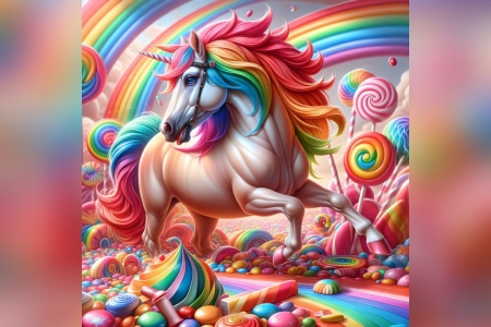 Stallion in candyland - abstract, candyland, horse, Stallion