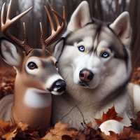 Wolf and deer