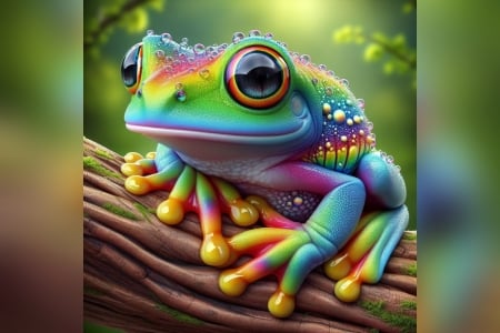 Rainbow froggie - colorful, Rainbow, froggie, frog