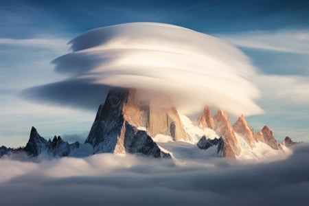 Cloud Formation over the Patagonia Mountains - clouds, south america, mountains, nature