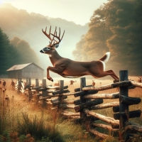 Deer jumping