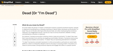 Unraveling the Meaning of Dead in the Social Media Glossary: A ...