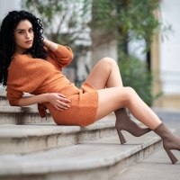 Lia Posing on the Steps
