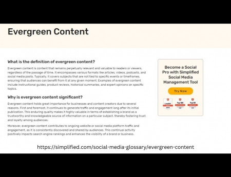 Understanding the Meaning of Evergreen Content: A Social Media Glossary Guide by Simplified - evergreen content examples, evergreen content for social media, evergreen content ideas, evergreen content meaning