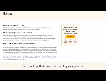 Exploring the Extra Meaning of Social Media Glossary | Simplified - meaning of extra slang, what does extra mean, what does it mean to be called extra, what is the meaning of extra slang