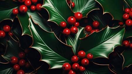 Holly - christmas, berries, holly, leaves