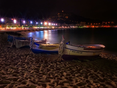 Nocturnal bay Blanes - nocturnal, blanes, bay