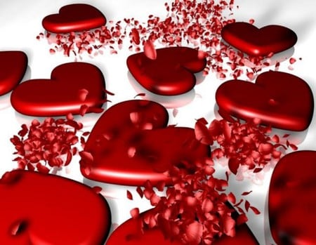 St V-Day - abstract, red, valentine, 3d and cg, hearts