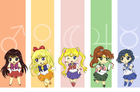 Chibi Sailor Moon - girls, girl, collage, female, anime girl, anime, sailormoon, cute, group