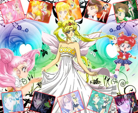 Sailor Moon - princess, girls, female, girl, collage, anime girl, anime, sailormoon, cute, group