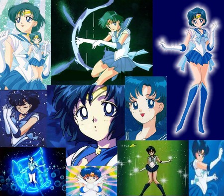 Mercury Collage - cute, collage, anime, anime girl, girl, blue, sailormoon, female, sailor mercury