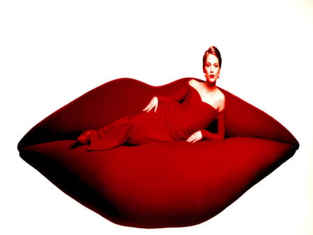 Sexy Red Lips Chaise! - woman, sexy, sofa, lips, burgundy, lounge, chair, red, chaise