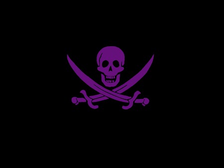 Purple Skull & Cross Swords - purple, sword, cross, skull, bones