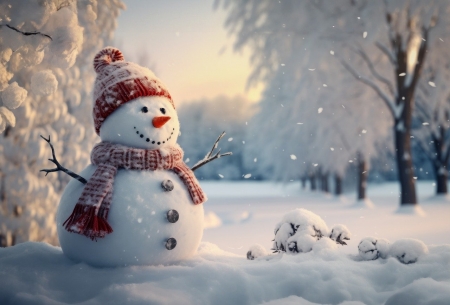 Snowman - evad, havas, havas fak, havazas, ho, hoember, sal, sapka, szabadban, teli, termeszet