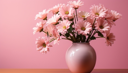Bouquet of bright pink flowers - flowers, gerbera, nature, vase