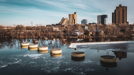 Saint Anthony Falls - minneapolis, minnnesota, mississippi river, saint anthony falls