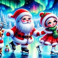 Santa Claus skating